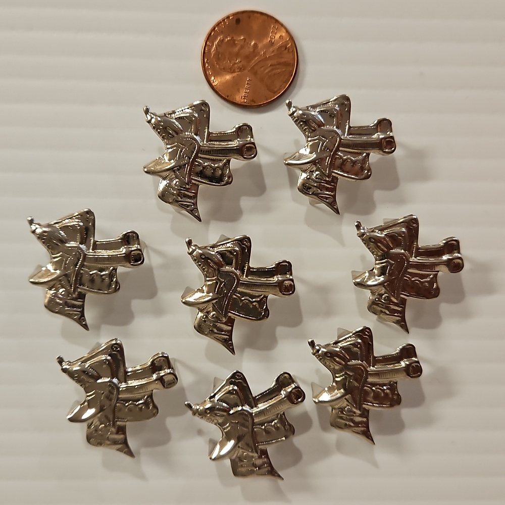 Lots of Western themed crafting brads charms and More silver blue gold - Picture 7 of 14